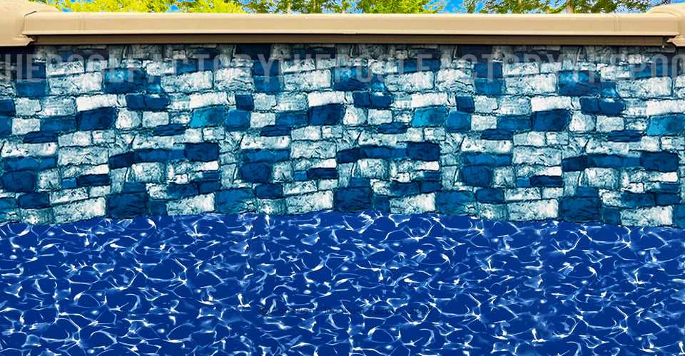 SwimLine, 10'x16' Oval Overlap Bluestone Liner - 30 Gauge