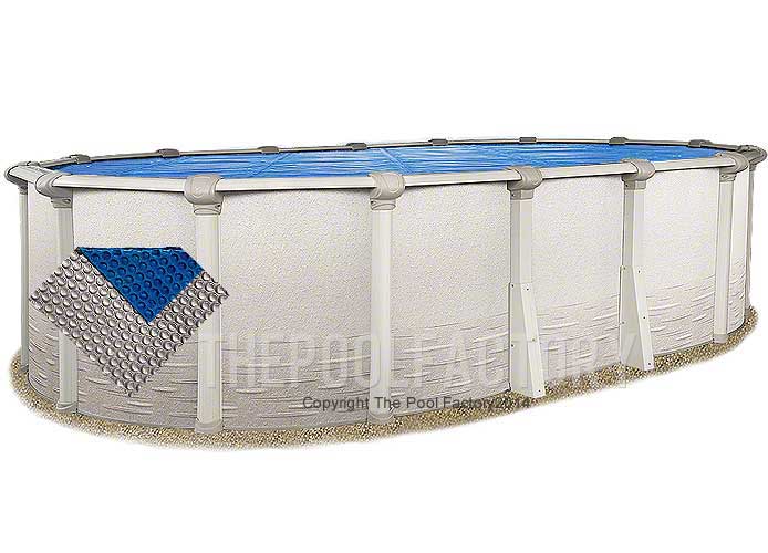 Midwest Canvas, 12'x20' Oval Space Age Silver/Blue Solar Cover