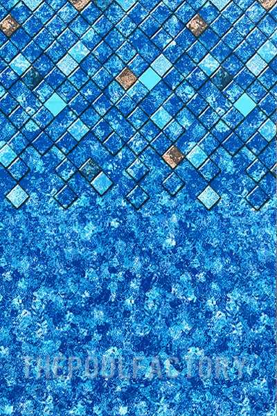 Ocean Blue, 12'x24' Oval Overlap Bahama Blue Liner - 25 Gauge