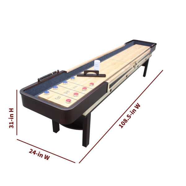 Hathaway, 9ft Shuffleboard Table - Merlot - Espresso finish