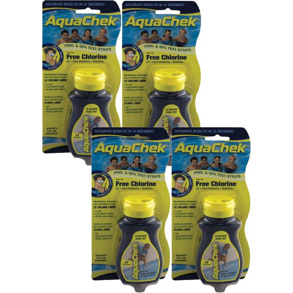 Aquachek, Aquachek 4 In 1 Chlorine Test Strips - 50 Strips, 4 Pack