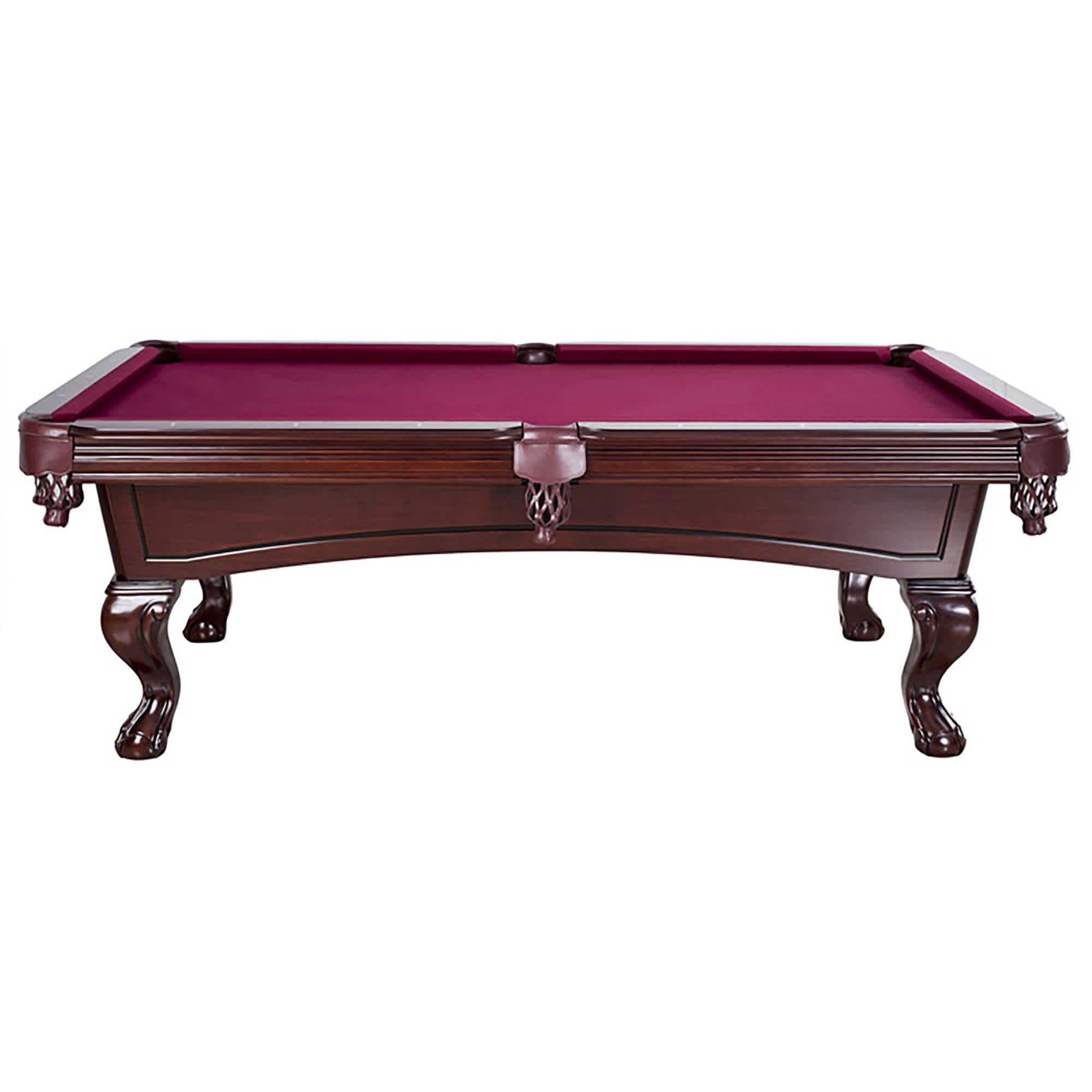 Hathaway, Augusta 8-ft Pool Table - Mahogany Finish with Burgundy Felt