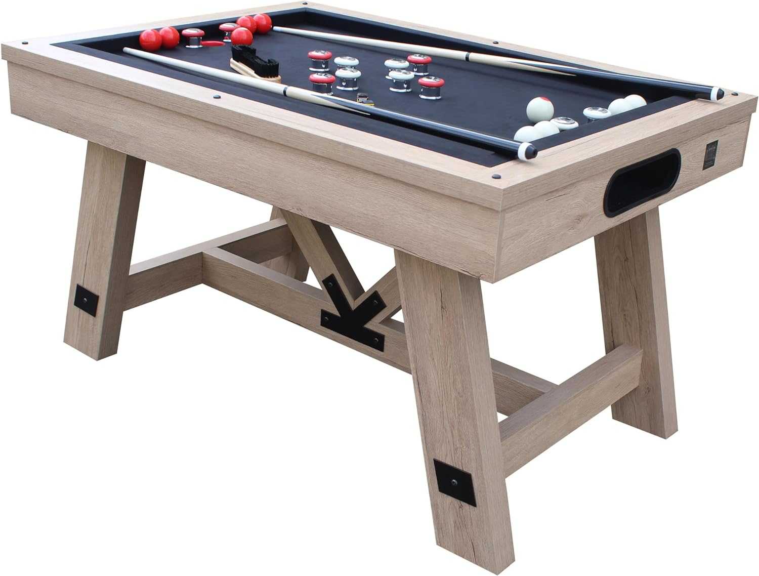 Baddah Bing, Baddah Bing Bumper Pool Table 54" Perfect for All Ages - Includes 2 Cues, 10 balls and more