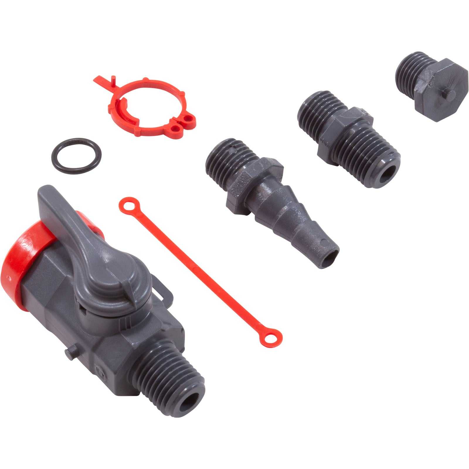 Praher Canada Ltd, Ball Valve Kit, Praher, 1/4"mpt x 1/4"fpt, w/ Hose Fitting, LC-PV-1