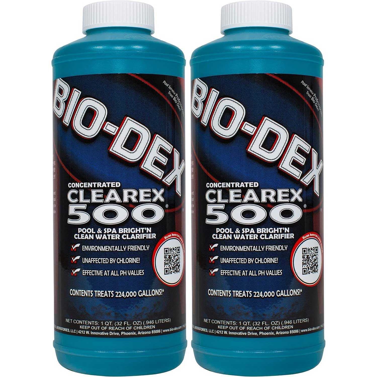 Bio-Dex, Bio-Dex Clearex 500 Pool Water Clarifier - 1 quart - 2 Pack