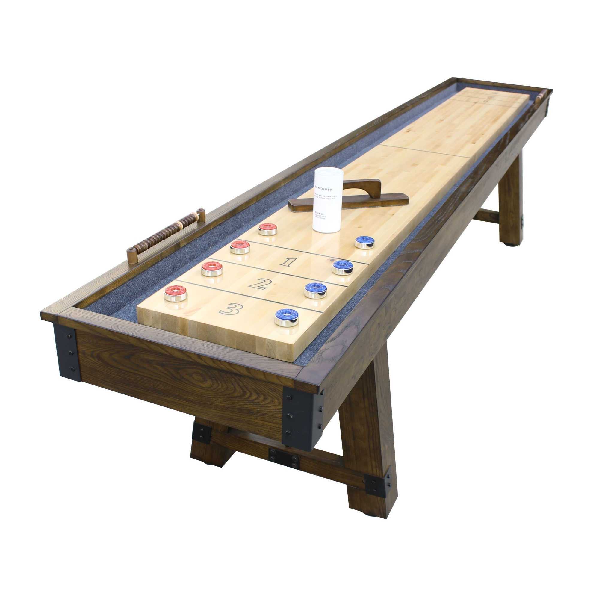 Hathaway, Cheyenne 12 Foot Shuffleboard Table - Rustic Oak Finish