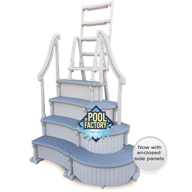 Confer Plastics, Confer Curve Deluxe Step with Outside Ladder