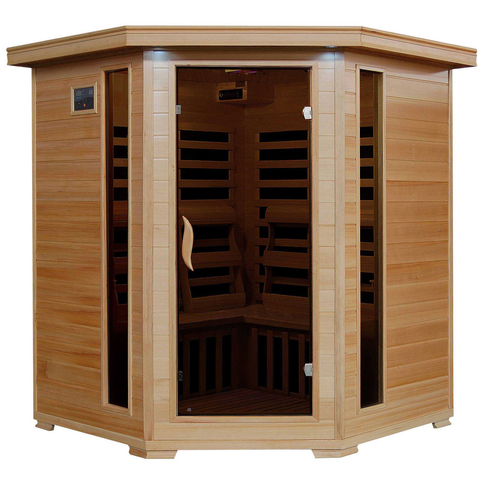 Heatwave, Hemlock 4 Person Far Infrared Sauna - Carbon Heaters - Corner Unit - SA2420DX