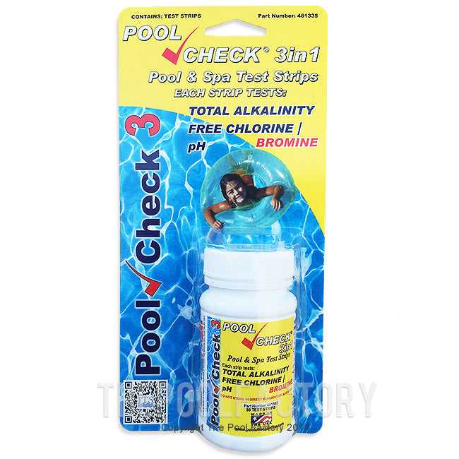 Industrial Test Systems, Pool Check 3 In 1 Chlorine Test Kit (50 Strips)